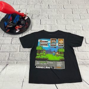 Boy’s Mojang Graphic Mind Craft Black Short Sleeve TShirt (L) W04